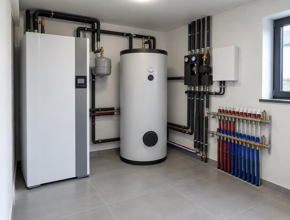 Local technique complet d'une habitation neuve